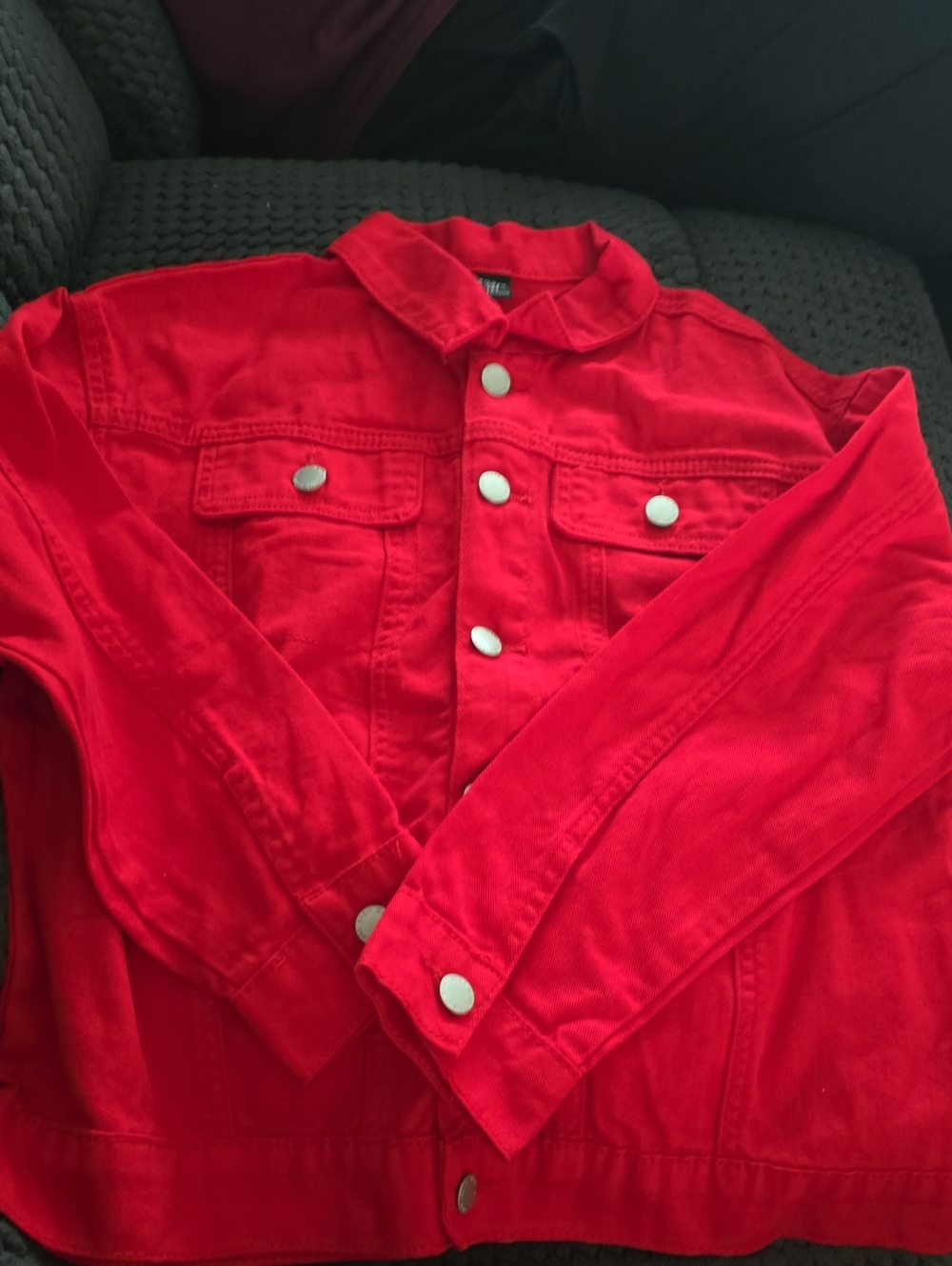 Red Classic Button-Front Boys Jacket